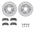 Dynamic Friction Co 7512-76057, Rotors-Drilled and Slotted-Silver w/ 5000 Advanced Brake Pads incl. Hardware, Zinc Coat 7512-76057